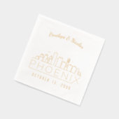 Gold Foil Personalisiert Phoenix Wedding Napkins Servietten Mit Folie (Links)