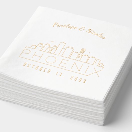 Gold Foil Personalisiert Phoenix Wedding Napkins Servietten Mit Folie (Ausschnitt)