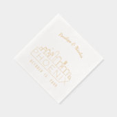 Gold Foil Personalisiert Phoenix Wedding Napkins Servietten Mit Folie (Rechts)