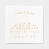 Gold Foil Personalisiert Phoenix Wedding Napkins Servietten Mit Folie (Vorderseite)
