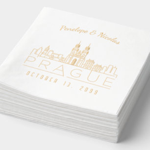 Gold Foil Personalisiert Prag Hochzeit Napkins Servietten Mit Folie
