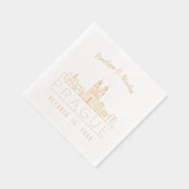 Gold Foil Personalisiert Prag Hochzeit Napkins Servietten Mit Folie (Rechts)