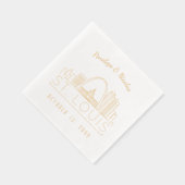 Gold Foil Personalisiert St. Louis Wedding Napkins Servietten Mit Folie (Rechts)