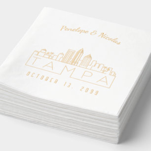 Gold Foil Personalisiert Tampa Wedding Napkins Servietten Mit Folie