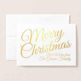 Gold Foil Personalisierte Weihnachtskarte Folienkarte