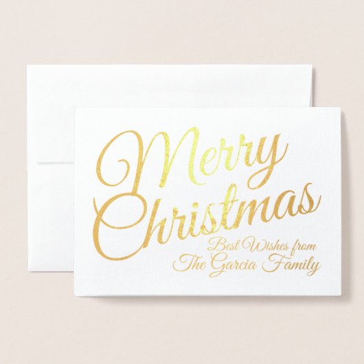 Gold Foil Personalisierte Weihnachtskarte Folienkarte (Vorderseite mit Umschlag)