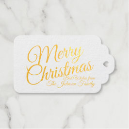 Gold Foil Personalisierte Weihnachtskarte Geschenkanhänger