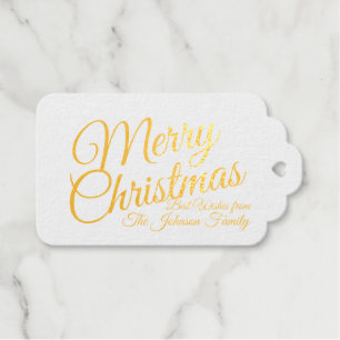 Gold Foil Personalisierte Weihnachtskarte Geschenkanhänger