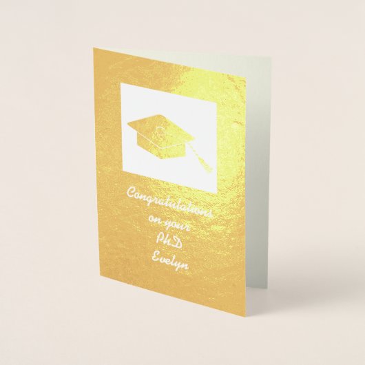 Gold Foil PhD Abschluss Card Folienkarte (Vorderseite)