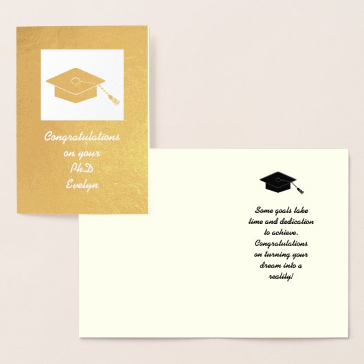 Gold Foil PhD Abschluss Card Folienkarte (Anzeige)