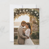 Gold Foil Photo Wedding RSVP QR Code Card (Rückseite)