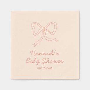 Gold Foil Pink Coquette Bow Baby Dusche Napkins Servietten Mit Folie