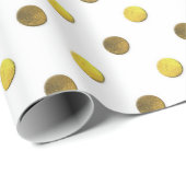 Gold Foil Polka Dot Pattern Weihnachten Geschenkpapier (Rolleneckpunkt)