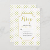 Gold Foil Polka-Dots Modern Wedding RSVP Card (Vorne/Hinten)