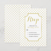 Gold Foil Polka-Dots Modern Wedding RSVP Card Karte (Vorne/Hinten)