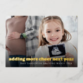 Gold Foil Pregnancy Ankündigung Weihnachtskarte (Vorderseite)