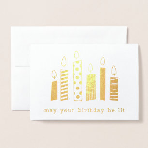 Gold Foil Pub Birthday Candles Folienkarte