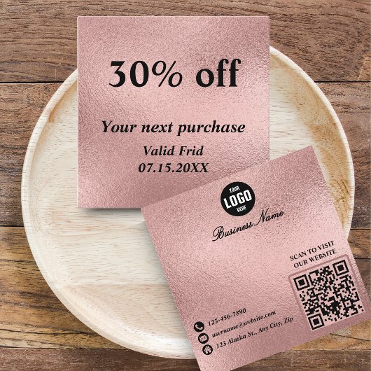 Gold Foil QR Code Loyalty Discount Cards für Beaut Rabattkarte