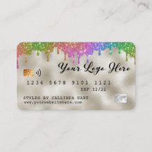 Gold Foil Rainbow Glitzer Tropfen Loyalty VIP Cred