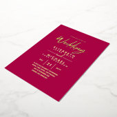GOLD FOIL Raspberry Jam Modern All-in-1 Wedding Folieneinladung (Gedreht)