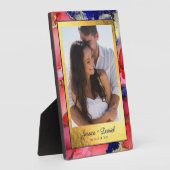 Gold Foil Red Lila Abstraktes DIY Foto Fotoplatte (Seite)