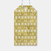 Gold Foil Rentier und Snowflake Pattern Geschenk-T Geschenkanhänger (Rückseite)