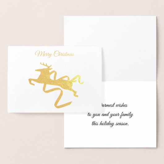 Gold Foil Rentier Weihnachtskarte Folienkarte (Anzeige)