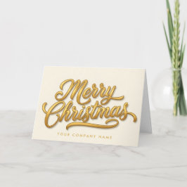 Gold Foil Retro Script Merry Christmas Feiertagskarte