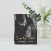 Gold Foil Rette unser Datums-Foto Ankündigungspostkarte (Stehend Vorderseite)