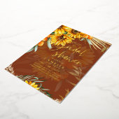 GOLD FOIL Rustikale Sonnenblumen BRAUTPARTY QR Cod Folieneinladung (Gedreht)