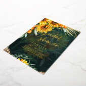 GOLD FOIL Rustikale Sonnenblumen BRAUTPARTY QR Cod Folieneinladung (Gedreht)