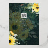 GOLD FOIL Rustikale Sonnenblumen BRAUTPARTY QR Cod Folieneinladung (Rückseite)