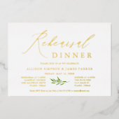 Gold Foil Rustikales Probe Dinner Folieneinladung (Vorderseite)