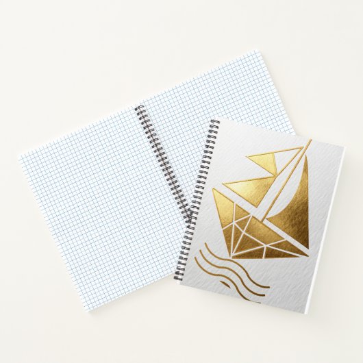 Gold Foil Sailboat Notebook Notizblock (Innenseite)