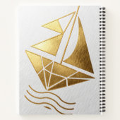 Gold Foil Sailboat Notebook Notizblock (Rückseite)
