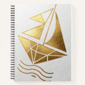 Gold Foil Sailboat Notebook Notizblock (Vorderseite)