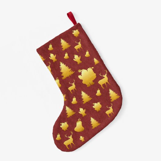 Gold Foil Santa Imitats Roter Weihnachtsmann Strum Kleiner Weihnachtsstrumpf (Rückseite (Hängend))
