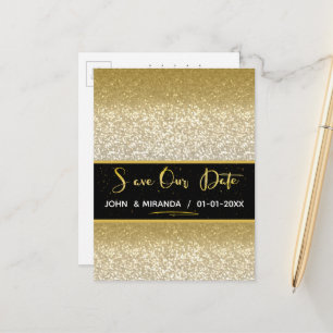 Gold Foil Save the Date Glitzer Ankündigungspostkarte