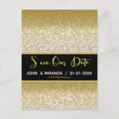 Gold Foil Save the Date Glitzer Ankündigungspostkarte (Vorderseite)