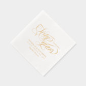 Gold Foil-Schriftart geben Namen zum 60. Hochzeits Servietten Mit Folie (Rechts)