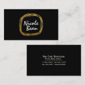 Gold Foil Scribble Circle Modern Business Card Visitenkarte (Vorne/Hinten)