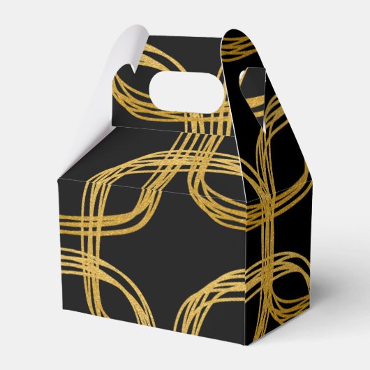 Gold Foil Scribble Circle Modern Gastgeschenk Boxe Geschenkschachtel (Rückseite)