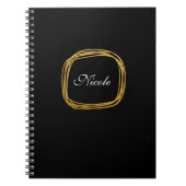 Gold Foil Scribble Circle Modern Notebook Journal Notizblock (Vorderseite)