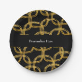 Gold Foil Scribble Circle Modern Party Teller (Vorderseite)