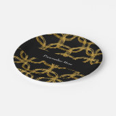 Gold Foil Scribble Circle Modern Party Teller (Schrägansicht)