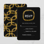Gold Foil Scribble Circle Modern RSVP Card Karte (Vorne/Hinten)