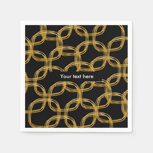 Gold Foil Scribble Circle Modern Wedkins Serviette (Vorderseite)