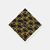 Gold Foil Scribble Circle Modern Wedkins Serviette (Ecke)