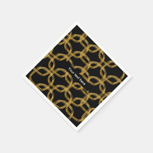 Gold Foil Scribble Circle Modern Wedkins Serviette (Ecke)