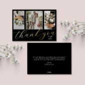 Gold Foil Script 3-Foto Hochzeit Dankeschön Karte